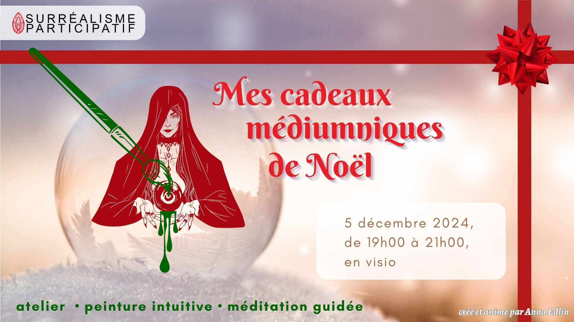 Atelier de peinture intuitive et de méditation guidée : Mes Cadeaux Médiumniques de Noël