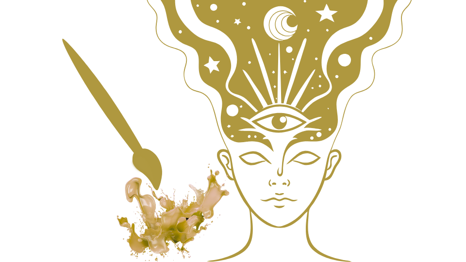 eveil spirituel therapie Art-thérapie et peinture intuitive à Houdan, Yvelines 78, près de Dreux 28. Méditation guidée et accompagnement par l’intuition. Personne expérimentant une extase ou un éveil intérieur, représentation artistique avec peinture acrylique.