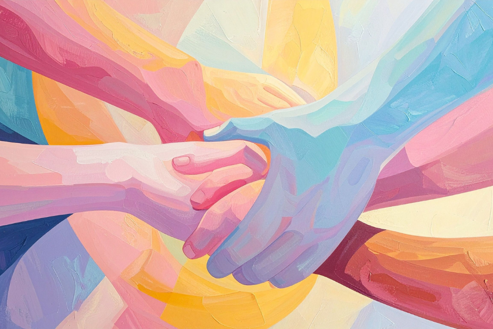 Échange œuvre intuitive miniature, cadeau symbolique stage peinture