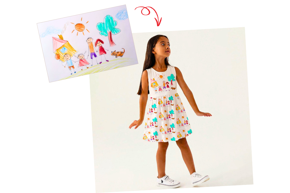Robe unique avec peinture d'art-thérapie : talisman de confiance pour enfant hypersensible à Houdan (78).