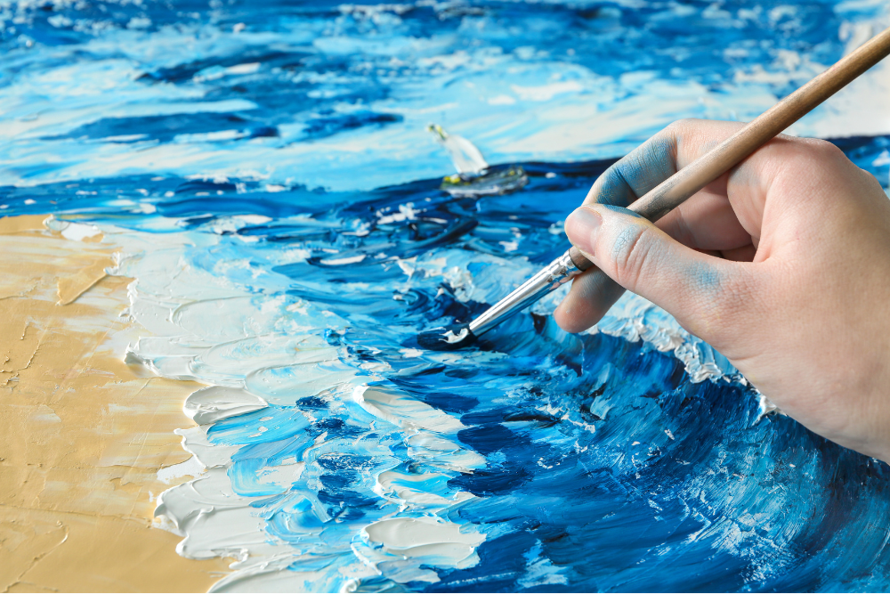 Séance de peinture intuitive pour devenir canal de son propre cœur à Houdan, Yvelines78.
